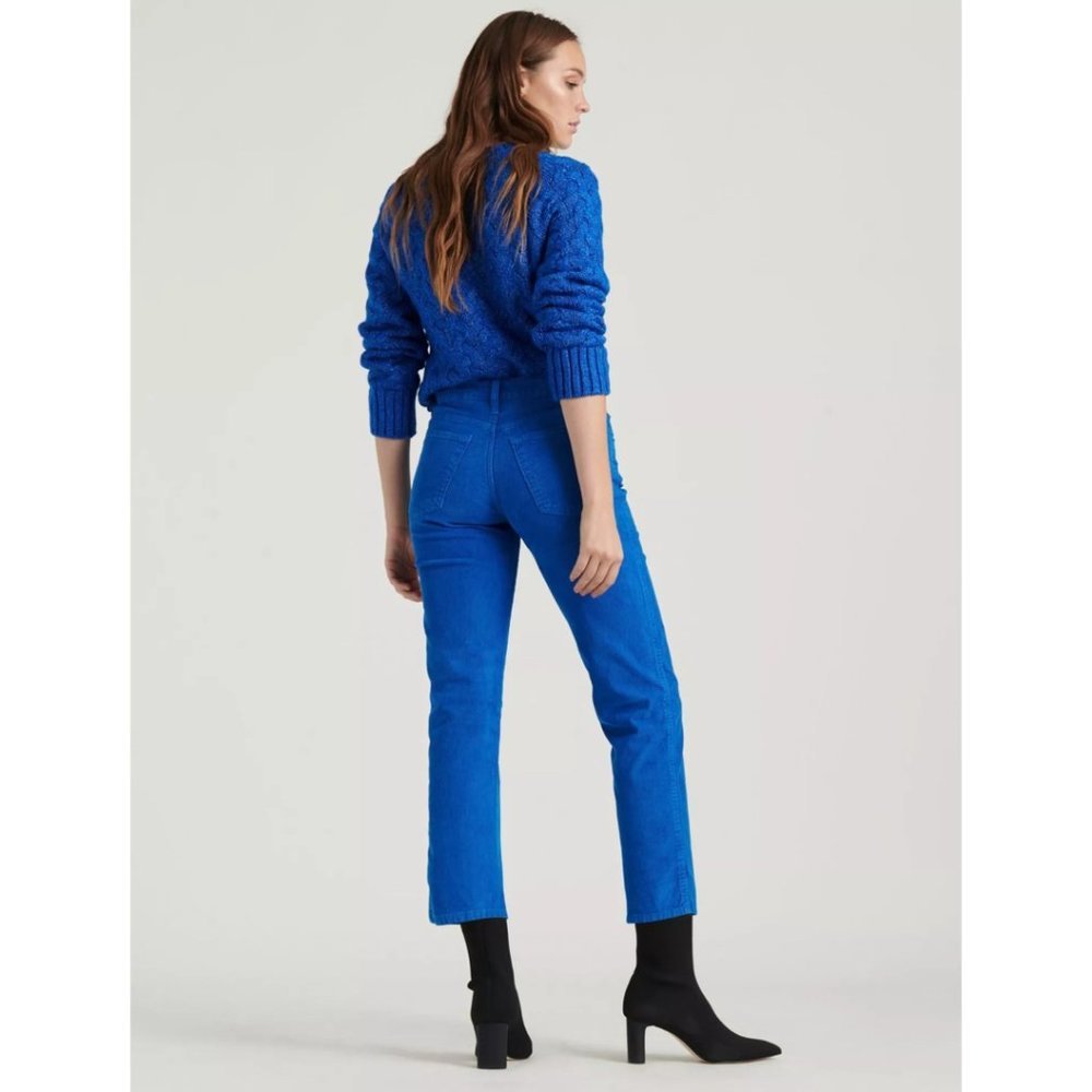 NEW Lucky Brand Blue Corduroy Straight Crop Jeans - Picture 3 of 9